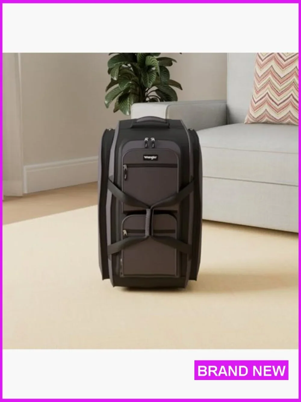 Rolling Duffel Bag Spacious Nylon Travel Gear 30-Inch Check-In Size Trolley